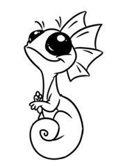 small lizard animal character illustration cartoon coloring