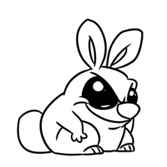 Angry rabbit animal character illustration cartoon coloring
