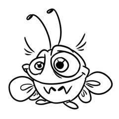 Small beetle insect character illustration cartoon coloring