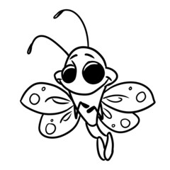 small butterfly beetle flying insect character illustration cartoon coloring