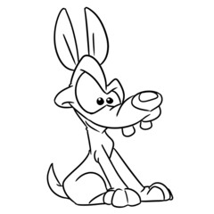 Funny parody dog sitting character illustration cartoon coloring