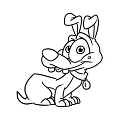 Fototapeta na wymiar Little funny dog character illustration cartoon coloring