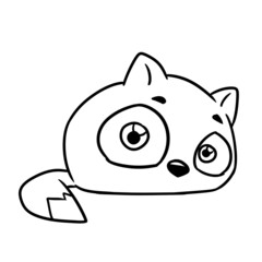 Little mini kitten animal character illustration cartoon coloring
