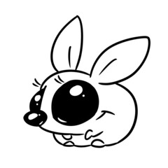Little rabbit big eyes character illustration cartoon coloring