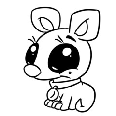 Little puppy big eyes parody character illustration cartoon coloring