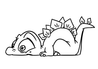 Little dinosaur lies rest character illustration cartoon coloring