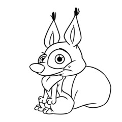 Squirrel animal parody character illustration cartoon coloring