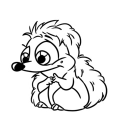 Small hedgehog animal character illustration cartoon coloring