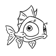 small fish animal character illustration cartoon coloring