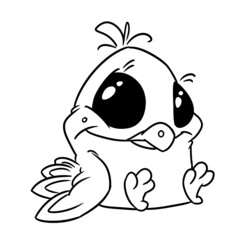 Little chick parody bird character illustration cartoon coloring