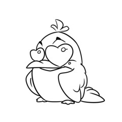 Little love bird parody character illustration cartoon coloring