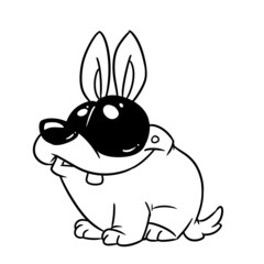 Small dog animal spoof eyes character illustration cartoon coloring