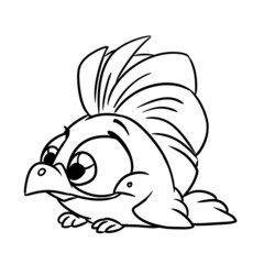 Little bird funny animal character illustration cartoon coloring