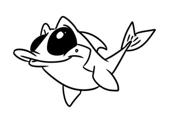 Little fish parody animal eyes character illustration cartoon coloring