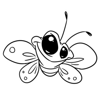 small butterfly insect character illustration cartoon coloring