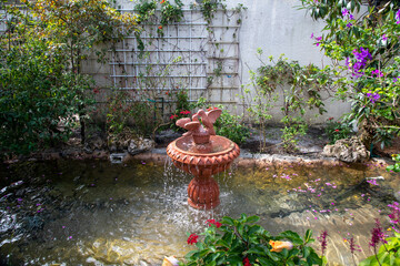 fountain in garden