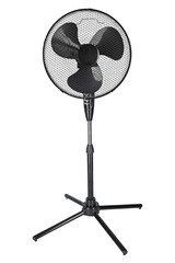 Fototapeta Vertical shot of a black fan isolated on a white background obraz