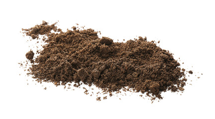 Pile of soil on white background. Fertile ground