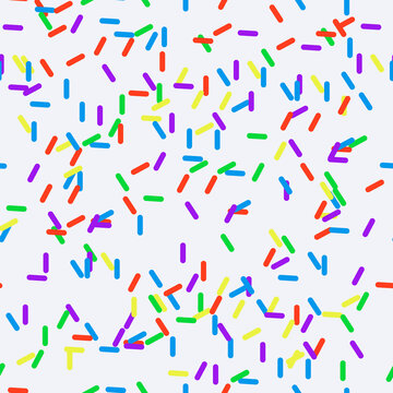 Sprinkles seamless pattern. Sprinkles on solid background repeating pattern design. Vector illustration