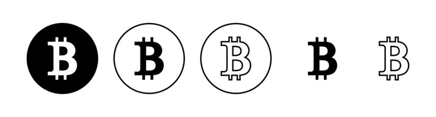 Obraz premium Bitcoin icons set. bitcoin sign and symbol. payment symbol. cryptocurrency logo