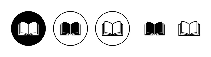 Book icons set. open book sign and symbol. ebook icon
