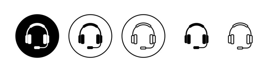 Headphone icons set. Headset sign and symbol