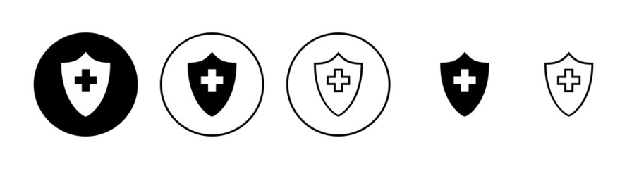 Fototapeta premium Health insurance icons set. Insurance health document sign and symbol