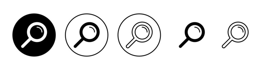 Search icons set. search magnifying glass sign and symbol