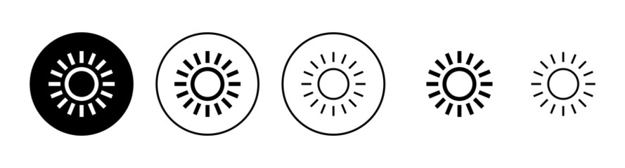 Sun icons set. Brightness sign and symbol