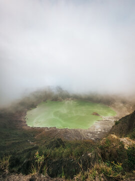 Aerial view of El Chichon Volcano (El Chichonal) in Chiapas, Mexico