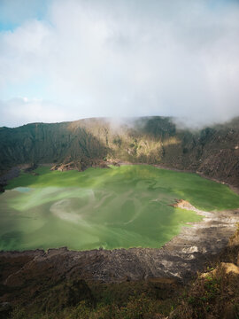 Aerial view of El Chichon Volcano (El Chichonal) in Chiapas, Mexico