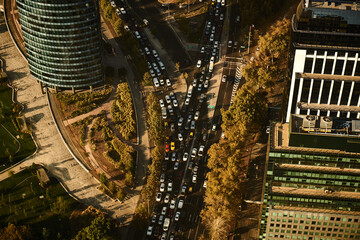 Obraz premium aerial view of the santiago city in chile