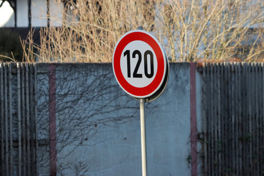 Shot of street sign with number 120