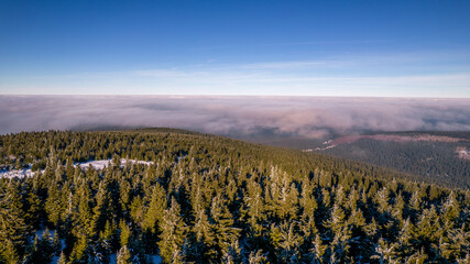 Beautiful view of a peak in the Ore Mountains, Saxony