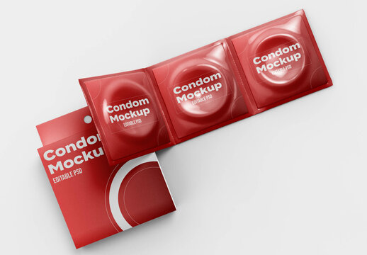 Three Condoms Mockup