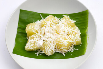 Steamed cassava cake. Thai dessert