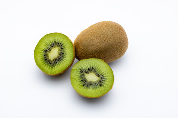 Kiwi fruits or Chinese gooseberries isolated on a white background