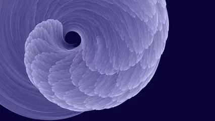Cercles muraux Pantone 2022 very peri Very Peri Organic Fluffy Spiral Vortex Fractal Background..Periwinkle blue lavender cuddly soft feather or wing texture backdrop.
