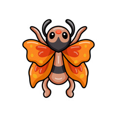 Cute little butterfly cartoon flying
