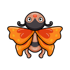 Cute little butterfly cartoon flying