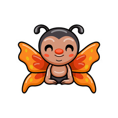 Cute little butterfly cartoon smiling