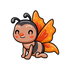 Cute little butterfly cartoon posing