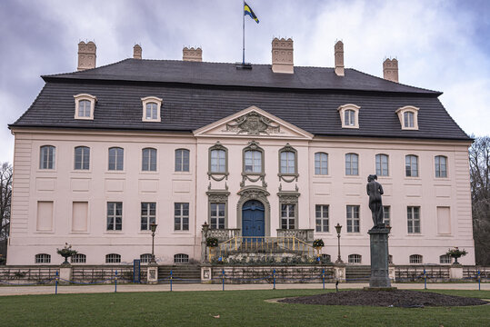 Closeup of the Branitz Castle in the evening