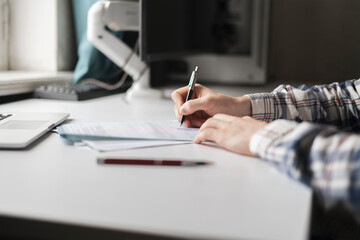 businessman sign the document, paperwork agreements management