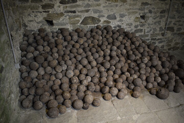 Stack of old cannon balls