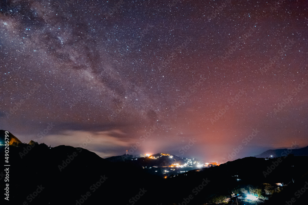 Canvas Prints Stunning view of milky way over the mountains