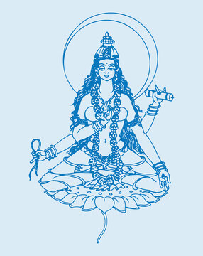 Illustration of Hindu Goddess Durga