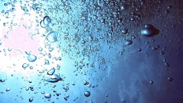 circle panorama oxygen bubbles underwater, Maldives