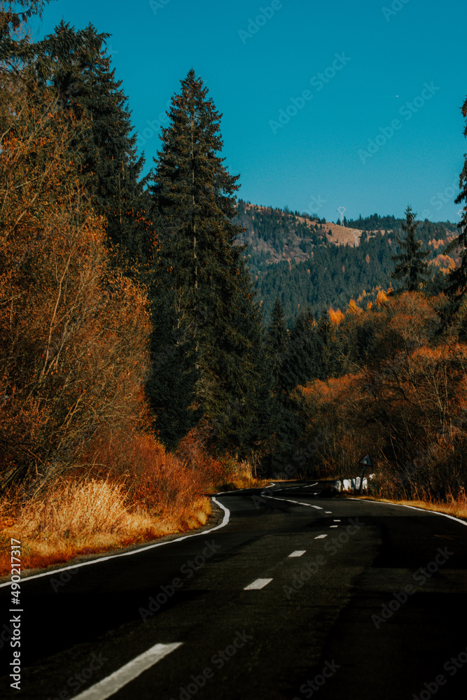 Sticker beautiful shot of the neamt county in romania