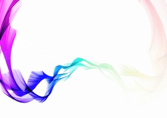 虹色の光の波が渦巻く抽象的な背景